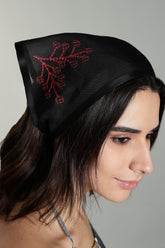 Silk Organza Bandana Red